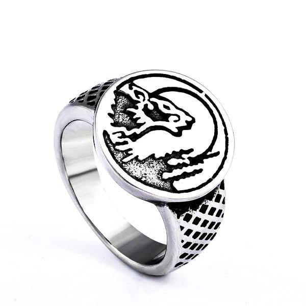 Wolf Head Signet Ring | Wolf-Horde-57mm-