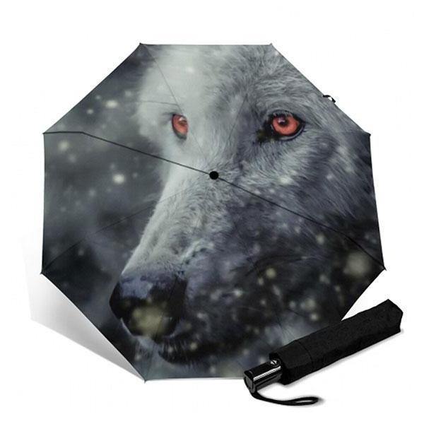 Wolf Head Umbrella | Wolf-Horde-alpha white-