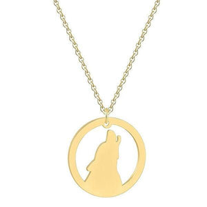 Wolf Howling Necklace | Wolf-Horde-Golden-