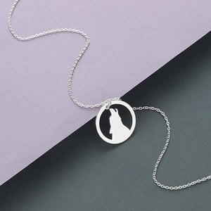 Wolf Howling Necklace | Wolf-Horde-Silver-