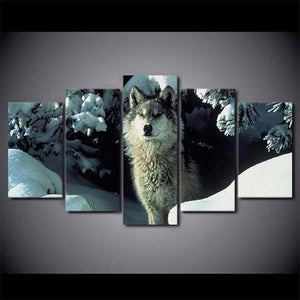 Wolf in Snow Painting | Wolf-Horde-Small-