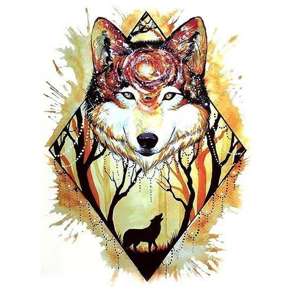 Wolf Landscape Tattoo | Wolf-Horde-TH207-