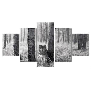 Wolf Painting Black and White | Wolf-Horde-Small-