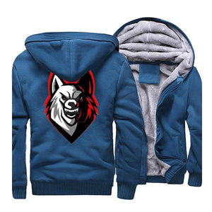 Wolf Pattern Fleece Jacket | Wolf-Horde Blue