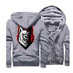 Wolf Pattern Fleece Jacket | Wolf-Horde Grey