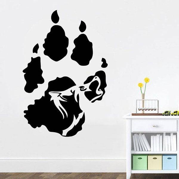 Wolf Paw Print Stickers | Wolf-Horde-42x28cm-
