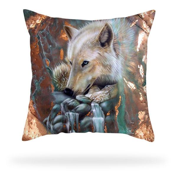 Wolf Pillow Case fountain cascade | Wolf-Horde-45cmX45cm-