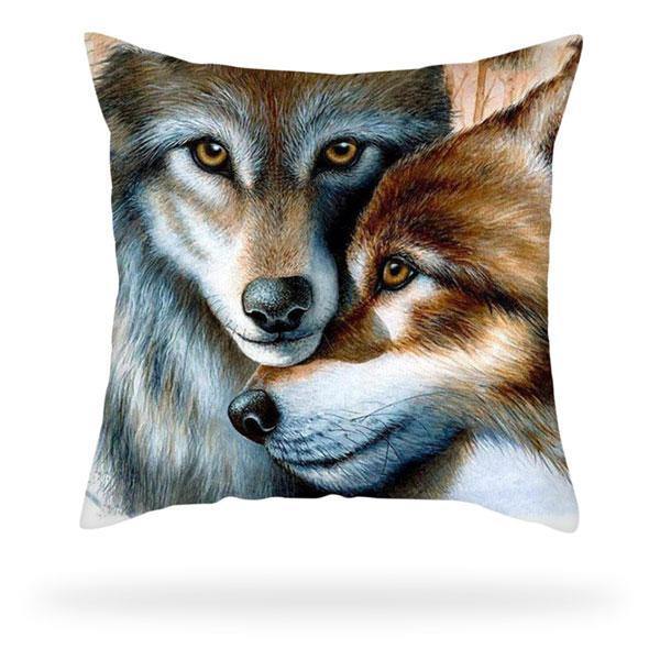 Wolf Pillow Case romantic couple | Wolf-Horde-romantic couple-