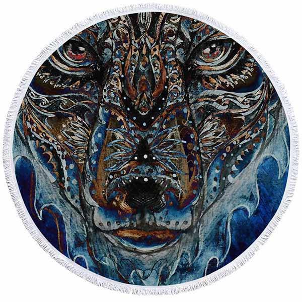 Wolf Print Beach Towel | Wolf-Horde-100cm-