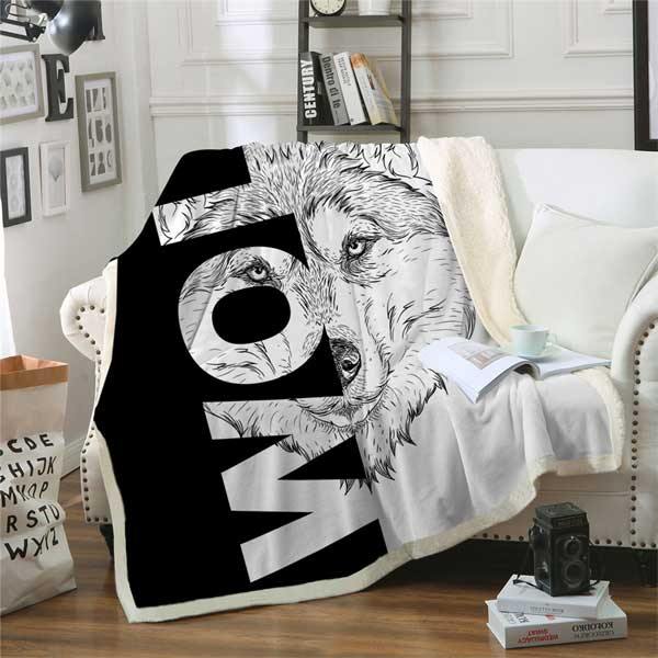 Wolf Print Blanket : modern design | Wolf-Horde-75cmx100cm-