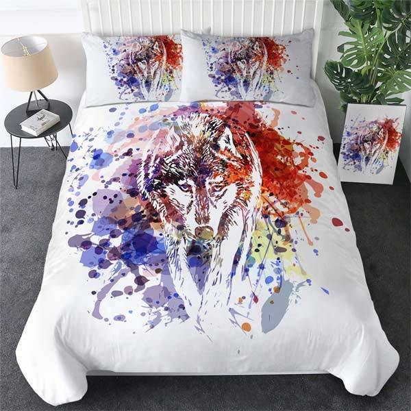 Wolf Print Comforter Set | Wolf-Horde-Simple (172x218)-