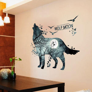 Wolf Stickers and moon : beautiful design | Wolf-Horde-wolf Stickers-