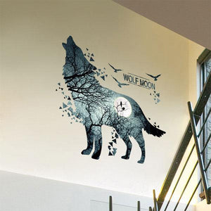 Wolf Stickers and moon : beautiful design | Wolf-Horde-wolf Stickers-