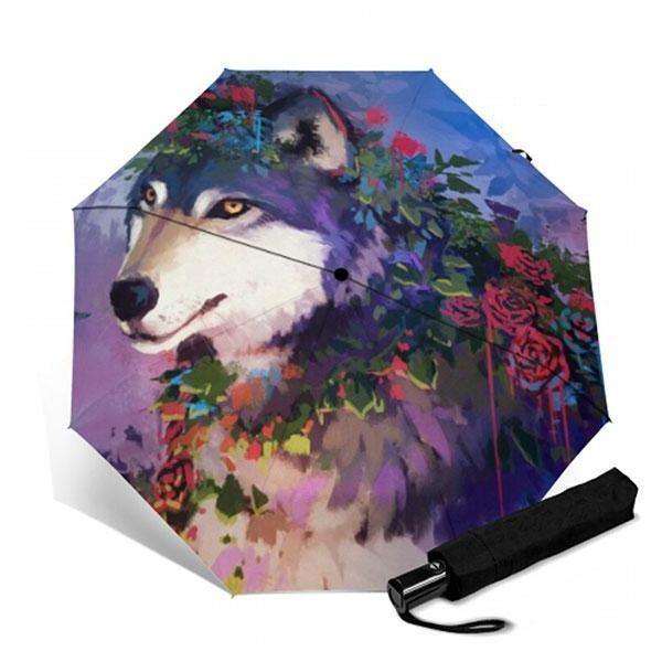 Wolf Umbrella Flowered | Wolf-Horde-flowery-