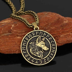 Wolf Viking Necklace | Wolf-Horde-Golden-