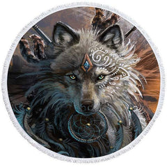 Wolf Warrior Beach Towel | Wolf-Horde-100cm-