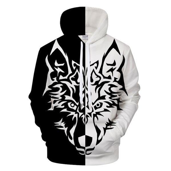 Wolf Yin and Yang Hoodie | Wolf-Horde S